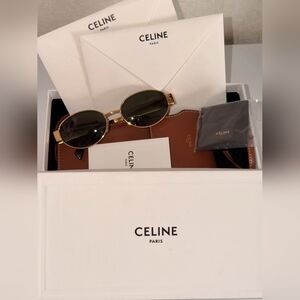 Celine Triomphe Gold Metal Sunglasses